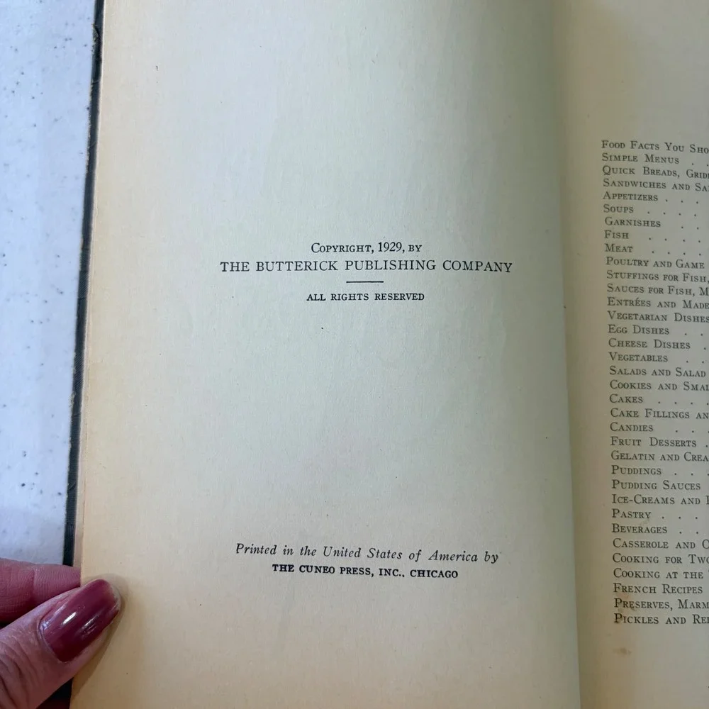 Vintage 1929 New Delineator Recipes Cookbook Butterick Publishing Art Deco Cover